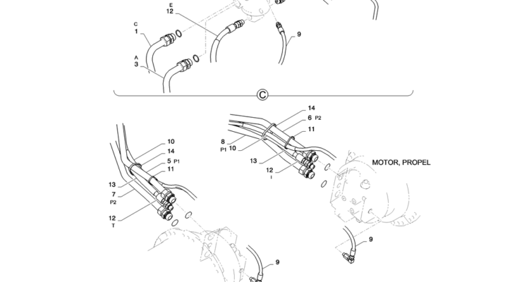 02-012(02)HYD LINES, LOWER (LONG CRAWLER)-SK235SR-2 SK235SRLC-2 SK235SR Kobelco Excavator Parts Number Electronic Catalog EPC Manuals
