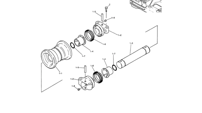 02-013 UPPER ROLLER ASSEMBLY (HIGH AND WIDE)-SK200-6E SK210LC-6E SK200-6ES SK200LC-6E Kobelco Excavator Parts Number Electronic Catalog EPC Manuals