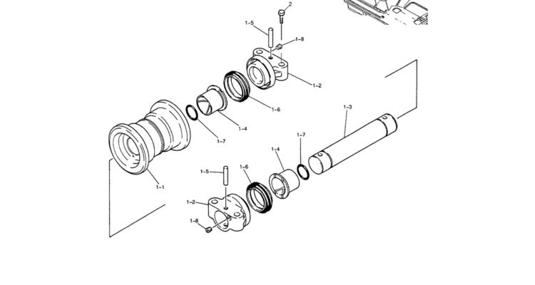 02-013 UPPER ROLLER ASSEMBLY (HIGH AND WIDE)-SK200-6E SK210LC-6E SK200-6ES SK200LC-6E Kobelco Excavator Parts Number Electronic Catalog EPC Manuals