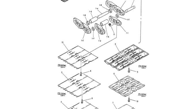 02-013SHOE ASSY (LONG CRAWLER)-Kobelco SK200-3 SK200LC-5 SK200 Excavator Parts Number Electronic Catalog EPC Manuals