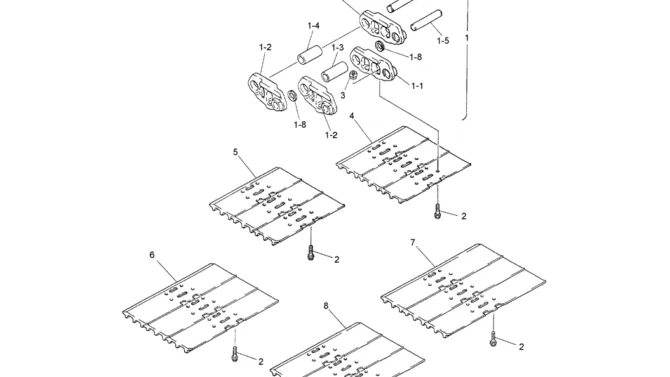 02-015 SHOE ASSEMBLY (HIGH AND WIDE)-SK330LC-6E SK330-6E SK350LC-6E Kobelco Excavator Parts Number Electronic Catalog EPC Manuals