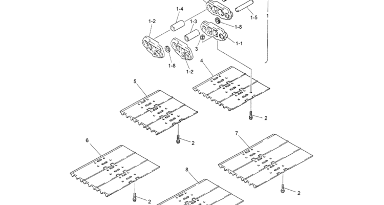 02-015 SHOE ASSEMBLY (HIGH AND WIDE)-SK330LC-6E SK330-6E SK350LC-6E Kobelco Excavator Parts Number Electronic Catalog EPC Manuals