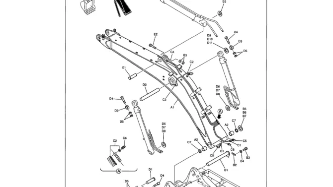 03-001 BOOM ASSEMBLY - 7.0 M (23 FT) STANDARD-Kobelco SK480LC-6E SK480-6S SK480LC-6 SK450-6 Excavator Parts Number Electronic Catalog EPC Manuals