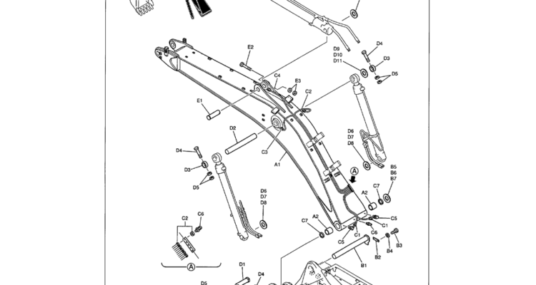 03-001 BOOM ASSEMBLY - 7.0 M (23 FT) STANDARD-Kobelco SK480LC-6E SK480-6S SK480LC-6 SK450-6 Excavator Parts Number Electronic Catalog EPC Manuals