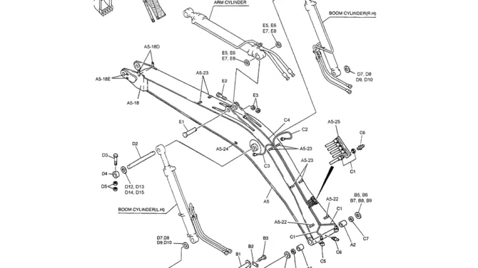 03-002(01) BOOM ASSEMBLY 5.65M (18FT 6IN) (HD)-SK200-6E SK210LC-6E SK200-6ES SK200LC-6E Kobelco Excavator Parts Number Electronic Catalog EPC Manuals