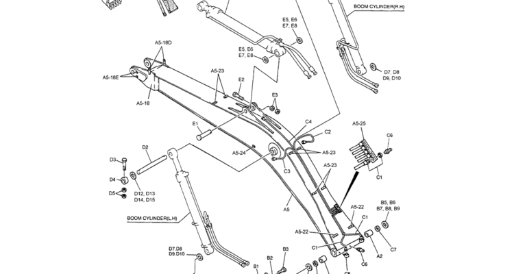 03-002(01) BOOM ASSEMBLY 5.65M (18FT 6IN) (HD)-SK200-6E SK210LC-6E SK200-6ES SK200LC-6E Kobelco Excavator Parts Number Electronic Catalog EPC Manuals