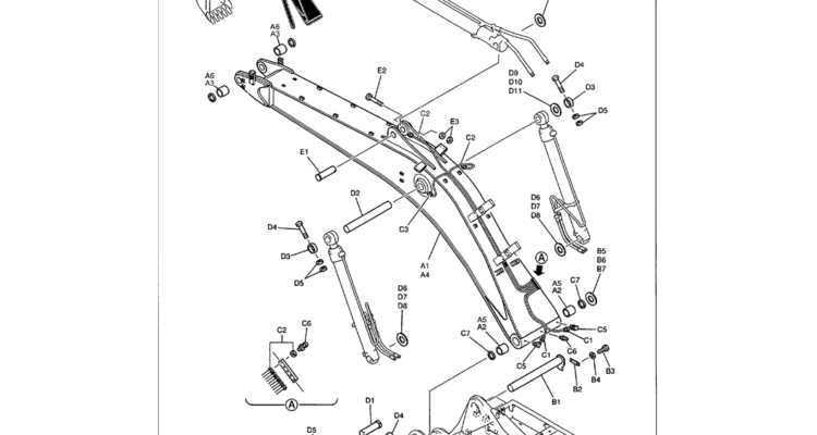 03-003 BOOM ASSEMBLY - 7.0 M (23 FT) MASS EXCAVATION-Kobelco SK480LC-6E SK480-6S SK480LC-6 SK450-6 Excavator Parts Number Electronic Catalog EPC Manuals