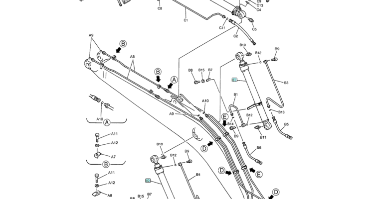 03 003 BOOM HYDRAULIC LINES 5.65M (18FT 6IN)