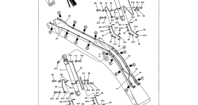 03-004 BOOM HYDRAULIC LINES - 7.0 M (23 FT)-Kobelco SK480LC-6E SK480-6S SK480LC-6 SK450-6 Excavator Parts Number Electronic Catalog EPC Manuals