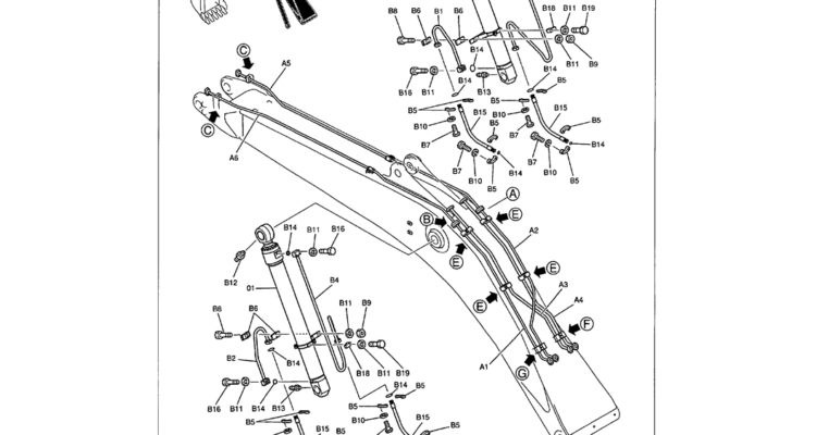 03-006 BOOM HYDRAULIC LINES - 7.0 M (23 FT) NIBBLER AND BREAKER-Kobelco SK480LC-6E SK480-6S SK480LC-6 SK450-6 Excavator Parts Number Electronic Catalog EPC Manuals