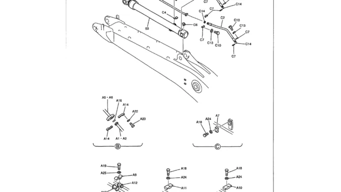 03-007(01) BOOM HYDRAULIC LINES - 7.0 M (23 FT) NIBBLER AND BREAKER-Kobelco SK480LC-6E SK480-6S SK480LC-6 SK450-6 Excavator Parts Number Electronic Catalog EPC Manuals