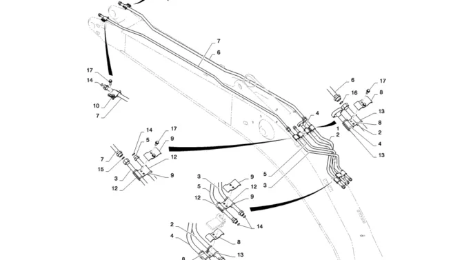 03-007(01)HYD LINES, BOOM 5.65M (NIBBLER & BREAKER)-SK235SR-2 SK235SRLC-2 SK235SR Kobelco Excavator Parts Number Electronic Catalog EPC Manuals