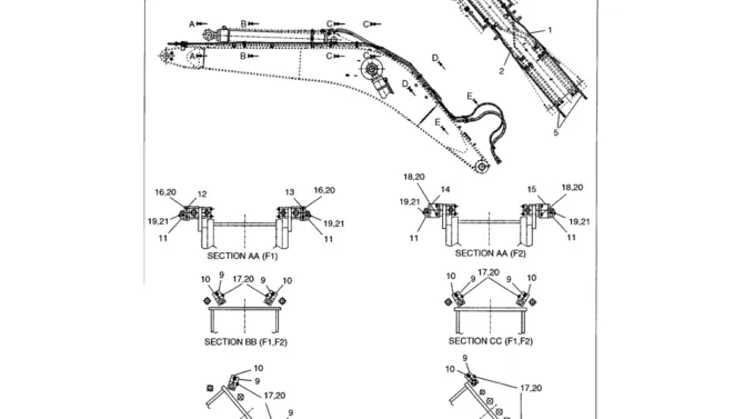 03-009 BOOM HYDRAULIC LINES ROTARY CIRCUIT-Kobelco SK480LC-6E SK480-6S SK480LC-6 SK450-6 Excavator Parts Number Electronic Catalog EPC Manuals