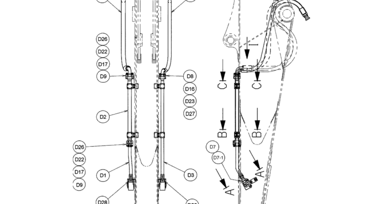 03 009(01) ARM HYDRAULIC LINES 2.94M (9FT 8IN) (N AND B