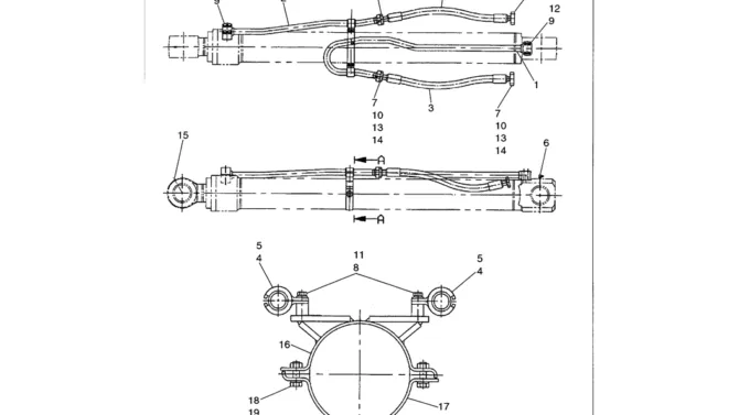 03-012 HYDRAULIC LINES, CYLINDER - MASS EXCAVATION BOOM-Kobelco SK480LC-6E SK480-6S SK480LC-6 SK450-6 Excavator Parts Number Electronic Catalog EPC Manuals
