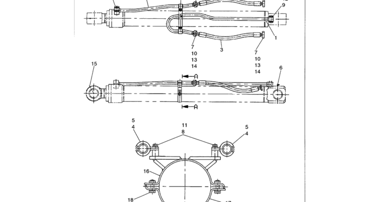03-012 HYDRAULIC LINES, CYLINDER - MASS EXCAVATION BOOM-Kobelco SK480LC-6E SK480-6S SK480LC-6 SK450-6 Excavator Parts Number Electronic Catalog EPC Manuals