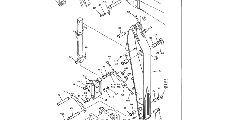 03-014 ARM ASSEMBLY 3.45M (11FT 4IN) STANDARD/ROTATION-Kobelco SK480LC-6E SK480-6S SK480LC-6 SK450-6 Excavator Parts Number Electronic Catalog EPC Manuals