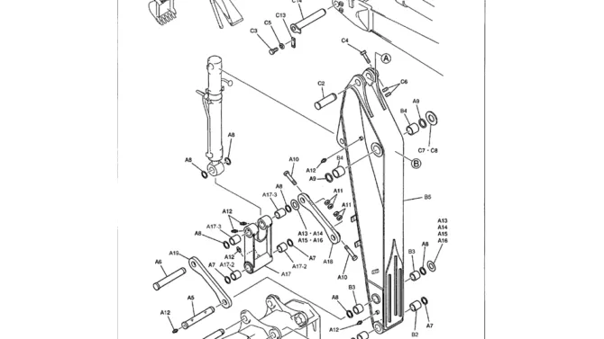 03-015 ARM ASSEMBLY 3.45M (11FT 4IN) HEAVY DUTY-Kobelco SK480LC-6E SK480-6S SK480LC-6 SK450-6 Excavator Parts Number Electronic Catalog EPC Manuals