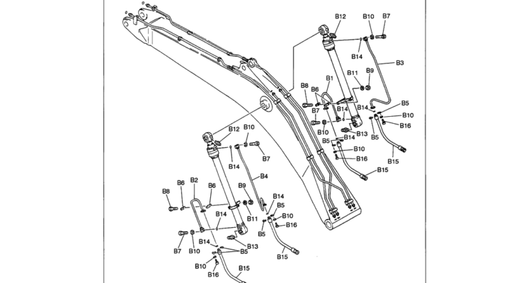 03 017 BOOM CYLINDER HYDRAULIC LINES 6.5M (21 FT – 4 IN)