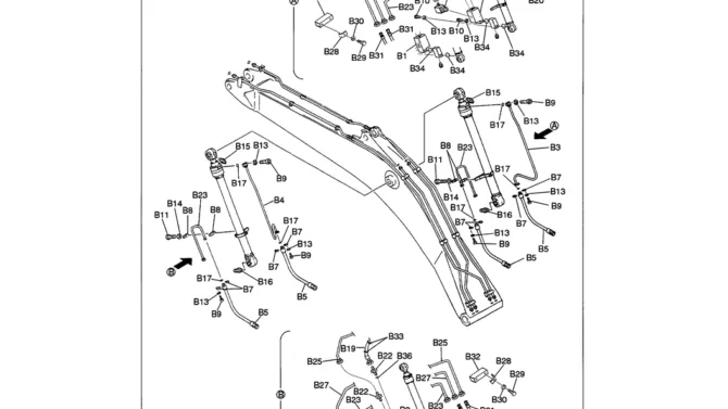 03-018 BOOM CYLINDER HYDRAULIC LINES 6.5M (21 FT - 4 IN)-SK330LC-6E SK330-6E SK350LC-6E Kobelco Excavator Parts Number Electronic Catalog EPC Manuals