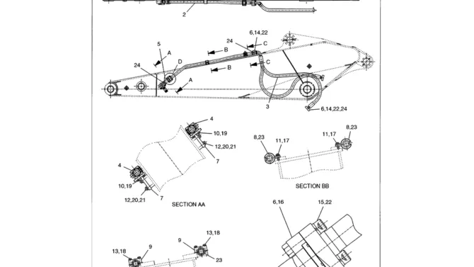 03-019 ARM HYDRAULIC LINES 3.45 M (11 FT. 4 IN.) NIBBLER AND BREAKER-Kobelco SK480LC-6E SK480-6S SK480LC-6 SK450-6 Excavator Parts Number Electronic Catalog EPC Manuals