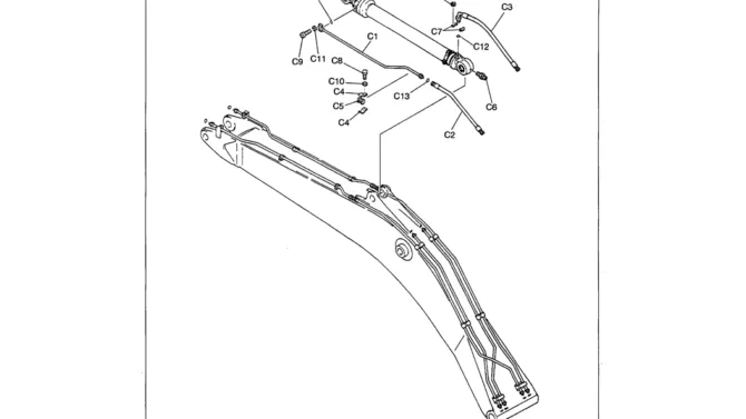 03-020 ARM CYLINDER HYDRAULIC LINES 6.5M (21 FT - 4 IN)-SK330LC-6E SK330-6E SK350LC-6E Kobelco Excavator Parts Number Electronic Catalog EPC Manuals