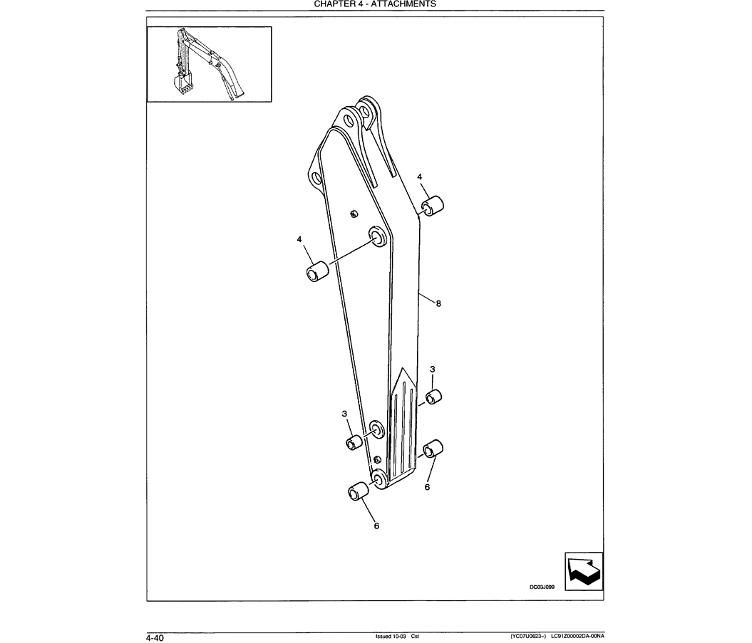 03-024 ARM ASSEMBLY 2.6M (8 FT - 10 IN) SHORT ARM-SK330LC-6E SK330-6E SK350LC-6E Kobelco Excavator Parts Number Electronic Catalog EPC Manuals