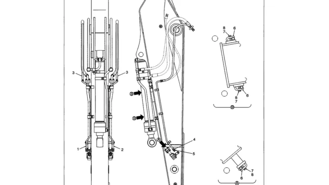 03-041 STANDARD ARM HYDRAULIC LINES (ROTATION)-SK330LC-6E SK330-6E SK350LC-6E Kobelco Excavator Parts Number Electronic Catalog EPC Manuals