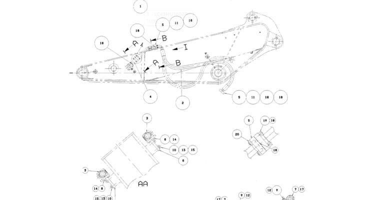 03-043 ARM HYDRAULIC LINES (MASS EXCAVATOR NIBBLER AND BREAKER)-SK330LC-6E SK330-6E SK350LC-6E Kobelco Excavator Parts Number Electronic Catalog EPC Manuals