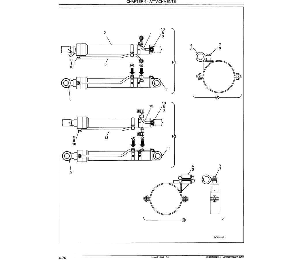 03-046 BUCKET CYLINDER HYDRAULIC LINES (BUCKET CYLINDER)-SK330LC-6E SK330-6E SK350LC-6E Kobelco Excavator Parts Number Electronic Catalog EPC Manuals