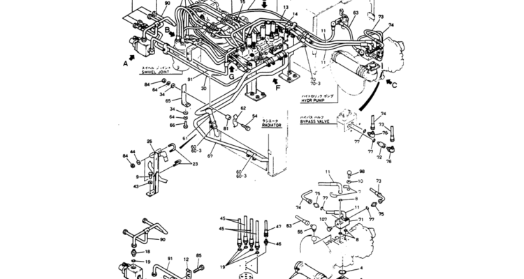 04-001(01) HYDR LINES. UPP-Kobelco SK220LC-3 SK250LC SK220-3 Excavator Parts Number Electronic Catalog EPC Manuals
