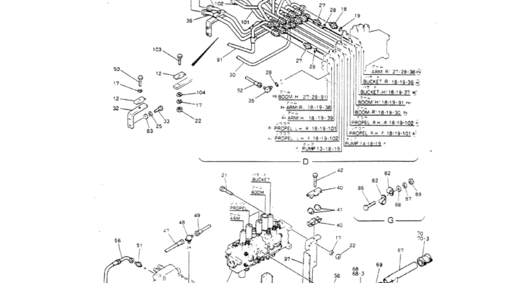 04-001(02) HYDR LINES. UPP-Kobelco SK220LC-3 SK250LC SK220-3 Excavator Parts Number Electronic Catalog EPC Manuals