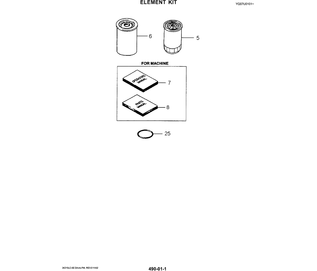 04-002 ELEMENT KIT-SK200-6E SK210LC-6E SK200-6ES SK200LC-6E Kobelco Excavator Parts Number Electronic Catalog EPC Manuals