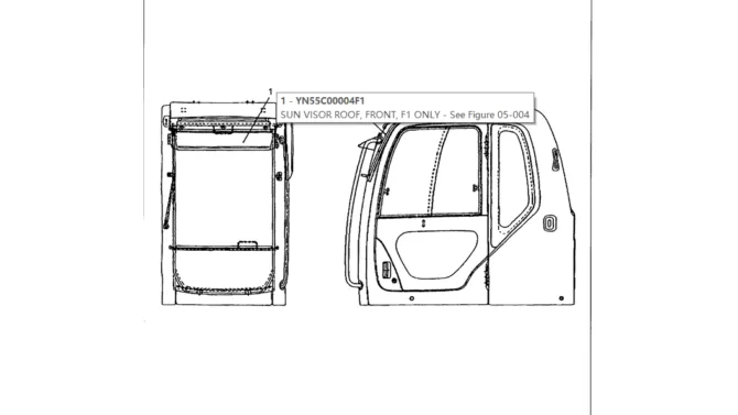 05-003 SUNVISOR ASSEMBLY-Kobelco SK480LC-6E SK480-6S SK480LC-6 SK450-6 Excavator Parts Number Electronic Catalog EPC Manuals