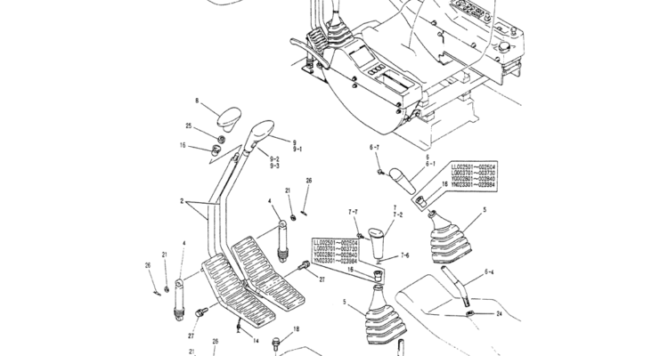 05-003(01)CONTROLS, OPERATOR (LONG RANGE)-Kobelco SK200-3 SK200LC-5 SK200 Excavator Parts Number Electronic Catalog EPC Manuals