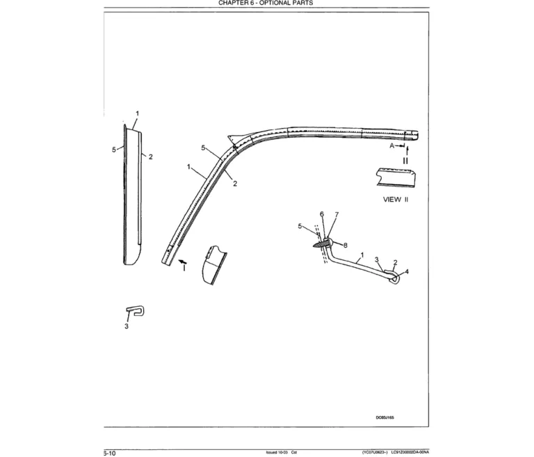 Epc Gutter 05-005 RAIN GUTTER SUN VISOR-SK330LC-6E SK330-6E SK350LC-6E Kobelco ...