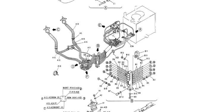 05-005(01)CONTROL LINES, REMOTE (MULTI)- Kobelco SK200-3 SK200LC-5 SK200 Excavator Parts Number Electronic Catalog EPC Manuals