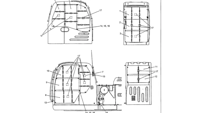 05-006 CAB VANDALISM GUARD-Kobelco SK480LC-6E SK480-6S SK480LC-6 SK450-6 Excavator Parts Number Electronic Catalog EPC Manuals