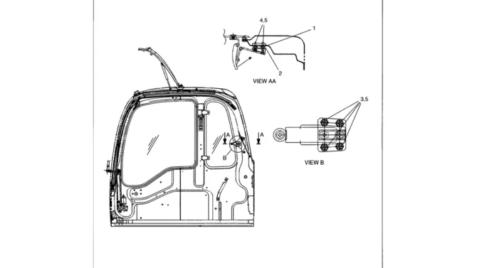 05-007 CAB VANDALISM GUARD-Kobelco SK480LC-6E SK480-6S SK480LC-6 SK450-6 Excavator Parts Number Electronic Catalog EPC Manuals