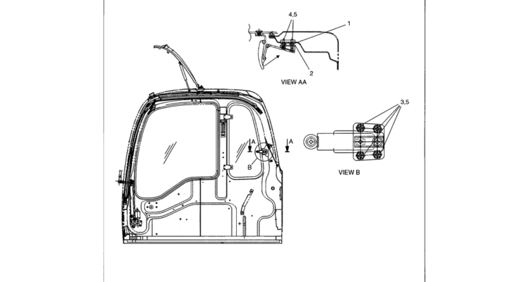 05-007 CAB VANDALISM GUARD-Kobelco SK480LC-6E SK480-6S SK480LC-6 SK450-6 Excavator Parts Number Electronic Catalog EPC Manuals