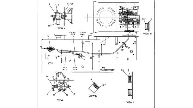 05-010 REMOTE CONTROL LINES HAND CONTROLS - TWO WAY-Kobelco SK480LC-6E SK480-6S SK480LC-6 SK450-6 Excavator Parts Number Electronic Catalog EPC Manuals