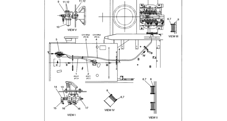 05-010 REMOTE CONTROL LINES HAND CONTROLS - TWO WAY-Kobelco SK480LC-6E SK480-6S SK480LC-6 SK450-6 Excavator Parts Number Electronic Catalog EPC Manuals