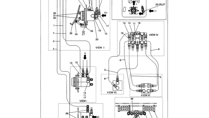 05-010 REMOTE CONTROL LINES SINGLE PEDAL TRAVEL-SK330LC-6E SK330-6E SK350LC-6E Kobelco Excavator Parts Number Electronic Catalog EPC Manuals