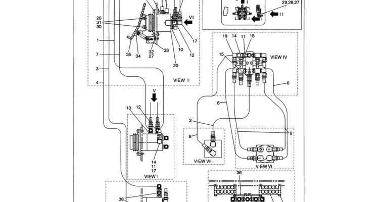 05-010 REMOTE CONTROL LINES SINGLE PEDAL TRAVEL-SK330LC-6E SK330-6E SK350LC-6E Kobelco Excavator Parts Number Electronic Catalog EPC Manuals