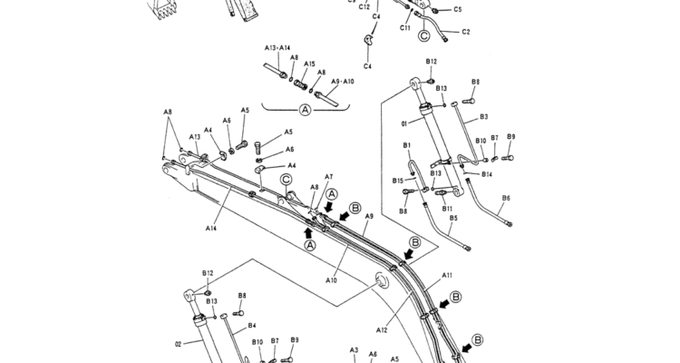 05-011HYD LINES, BOOM 7.0M (40 FT LONG RANGE)-Kobelco SK200-3 SK200LC-5 SK200 Excavator Parts Number Electronic Catalog EPC Manuals