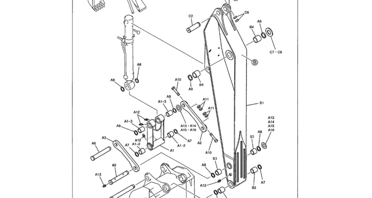 05-014 SEMI-LONG ARM ASSY 4.04 M (13 FT. 3 IN.) P/N LS12B00020F1-Kobelco SK480LC-6E SK480-6S SK480LC-6 SK450-6 Excavator Parts Number Electronic Catalog EPC Manuals