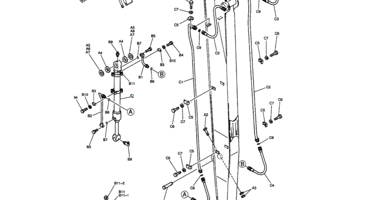 05-015 ARM HYDRAULIC LINES, 6.35M (20FT 11IN) (50FT LONG REACH)-SK200-6E SK210LC-6E SK200-6ES SK200LC-6E Kobelco Excavator Parts Number Electronic Catalog EPC Manuals
