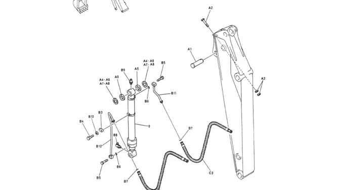 05-016HYD LINES, ARM 2.4M-Kobelco SK200-3 SK200LC-5 SK200 Excavator Parts Number Electronic Catalog EPC Manuals