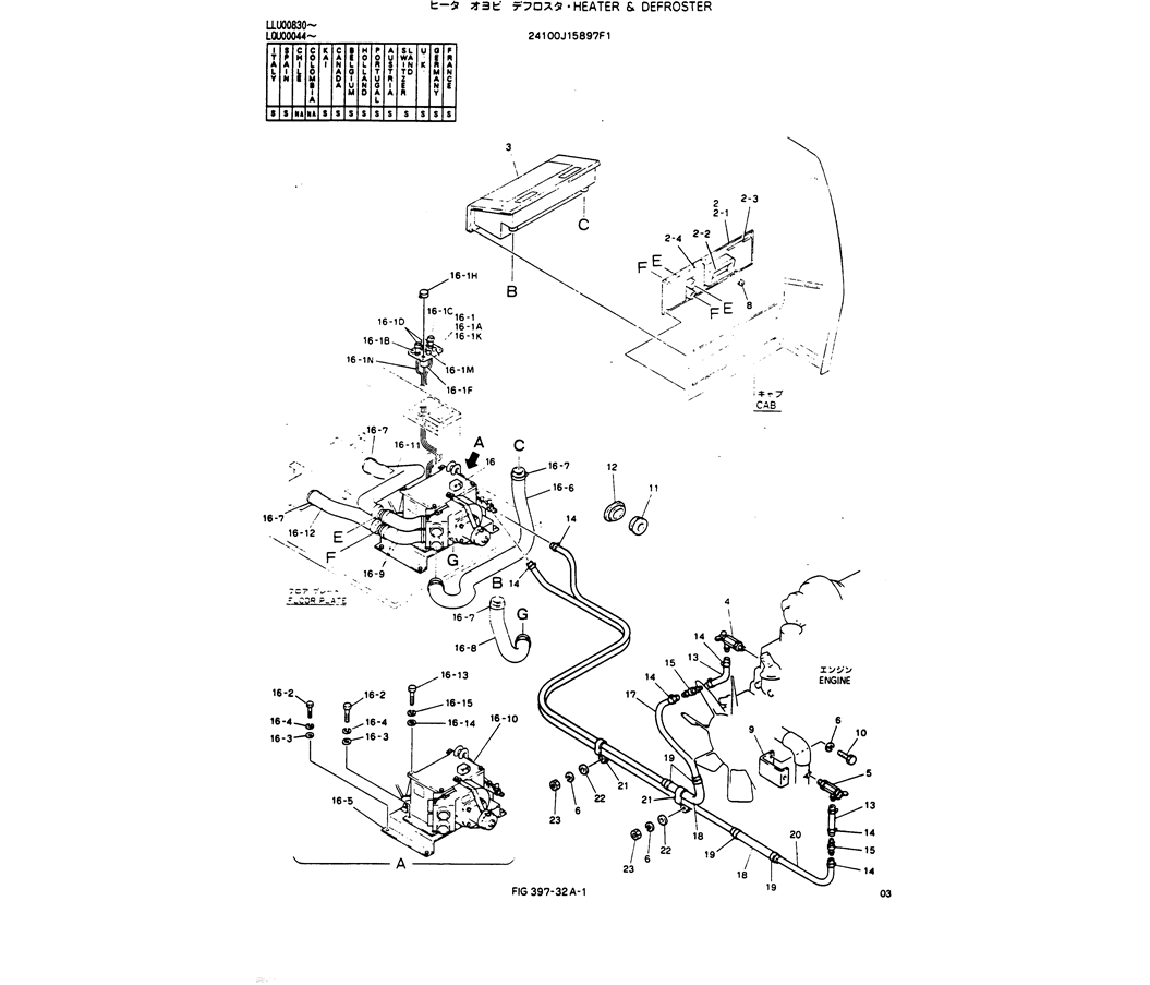 05-017 HEATER & DEFROSTER P/N 24100J15897F1-Kobelco SK220LC-3 SK250LC SK220-3 Excavator Parts Number Electronic Catalog EPC Manuals