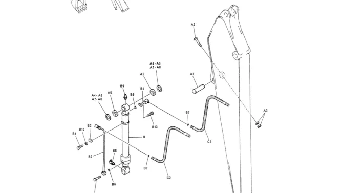 05-017HYD LINES, ARM 3.3M-Kobelco SK200-3 SK200LC-5 SK200 Excavator Parts Number Electronic Catalog EPC Manuals